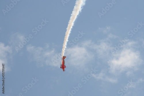 Sports aircraft Extra-330 in the sky at the International Aviation and Space Salon MAKS-2021