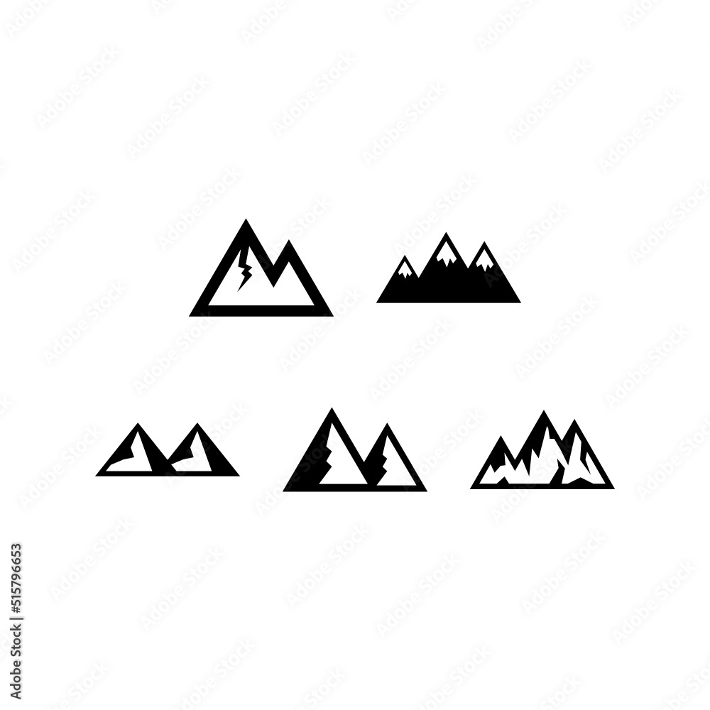 Mountain Icon Set Vector Symbol Design Illustration Mountain Icon Set Vector Symbol Design Illustration