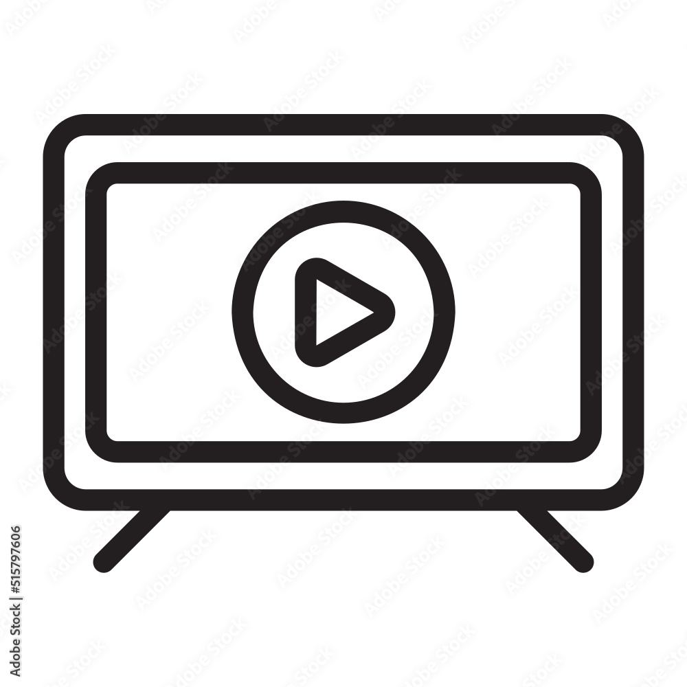 video player line icon
