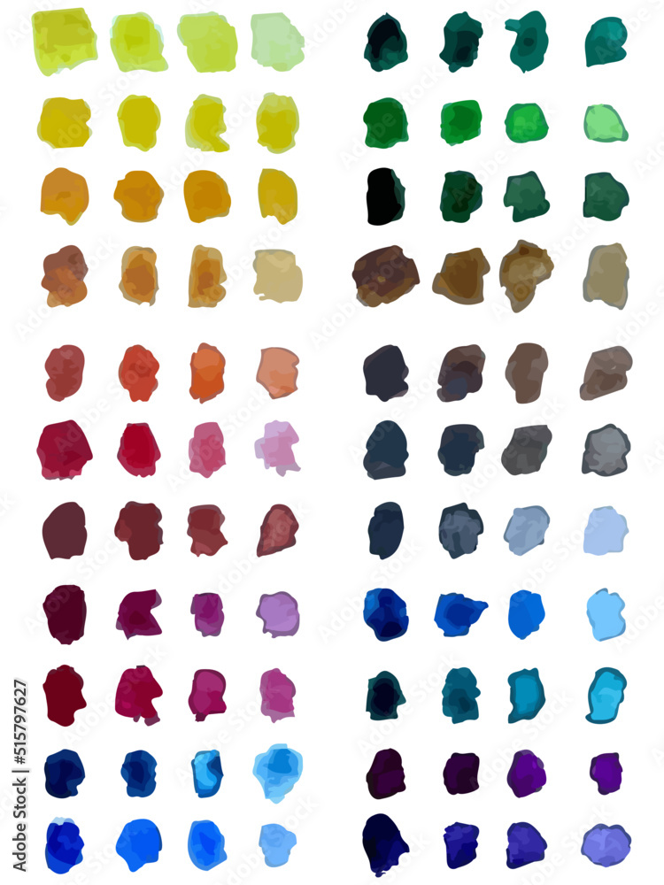 Fototapeta premium watercolor vector hand-drawn isolated multi-colored drops, strokes