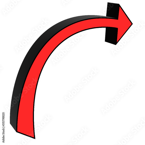 red arrow isolated on white