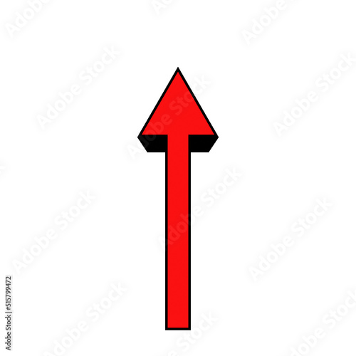 red up arrow isolated on white