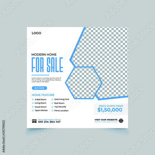 Real estate Facebook cover banner template design, Set of elegant modern abstract home for sale real estate Facebook cover, banner, social media post, 