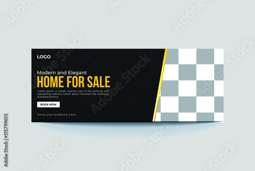 Real estate Facebook cover banner template design, Set of elegant modern abstract home for sale real estate Facebook cover, banner, social media post, timeline cover, web banner, template design