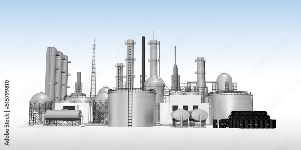 crude oil trading market and expensive and rare oil refineries.3d