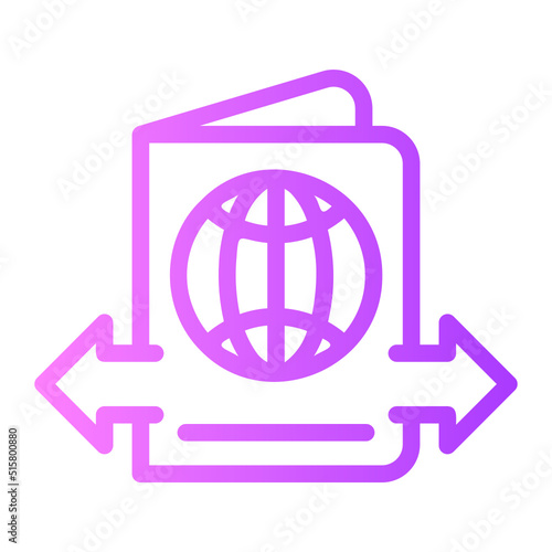 passport control gradient icon