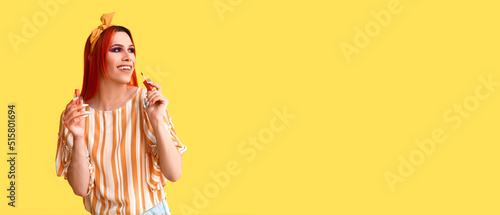 Stylish transgender woman a...