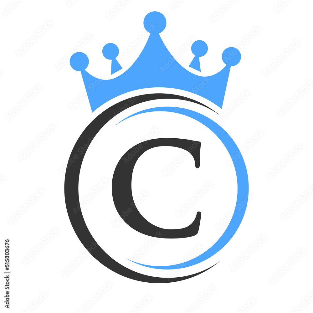 Letter C Elegant Crown Logo Template. Royal Crown Logotype Luxury Sign ...