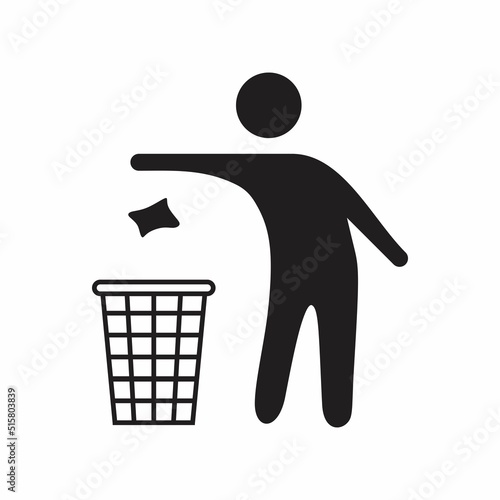 Symbol Throw Trash Icon Vector Illustration