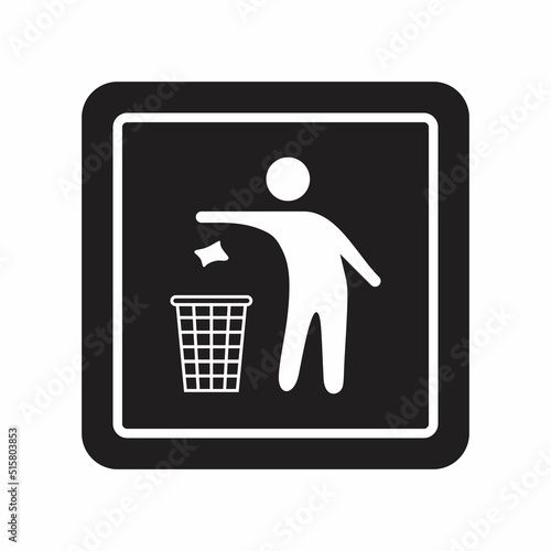 Symbol Throw Trash Icon Vector Illustration