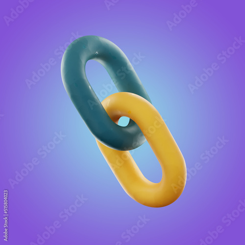 Premium chain connect Multimedia User Interface application icon 3d rendering on isolated background