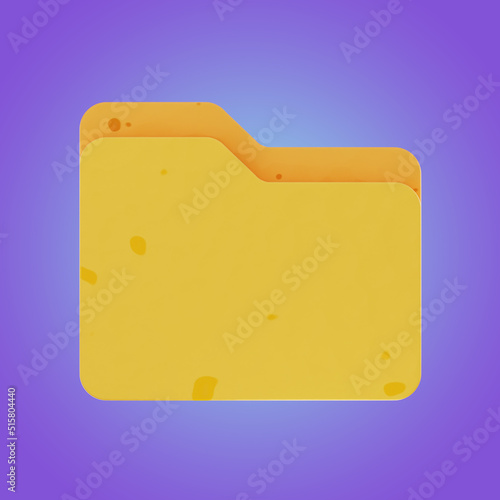 Premium folder Multimedia User Interface application icon 3d rendering on isolated background