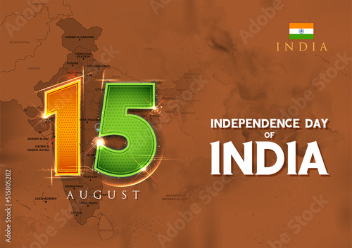 abstract tricolor banner with Indian flag for 15th August Happy Independence Day of India