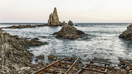 Las Sirenas Reef, Cala de las Sirenas, Cabo de Gata-Níjar Natural Park, UNESCO Biosphere Reserve, Hot Desert Climate Region, Almería, Andalucía, Spain, Europe