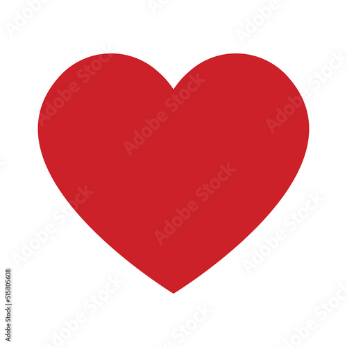 Red heart, love, romance or valentine's day red vector icon for apps and websites