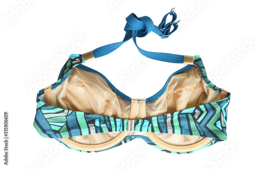 Swimsuit bra with soft cups on the reverse side. Beach wardrobe. beach summer clothes.