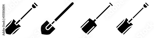 Shovel Vector Icon. tool illustration sign or symbol. dig logo or mark.