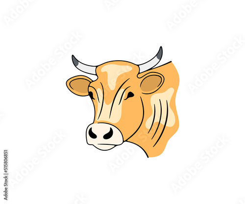 Cow, livestock, livestock breeding and stock raising, logo design. Animal, pets, dairy farm, cattle, vector design and illustration