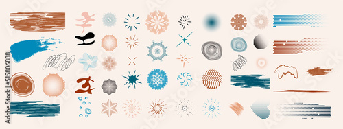 Pencil hatching in vector. Set of hand drawn doodle circles, textures for your design. Colorful hatching of geometric shapes and lines. Collection Circular decorative flares and lights 