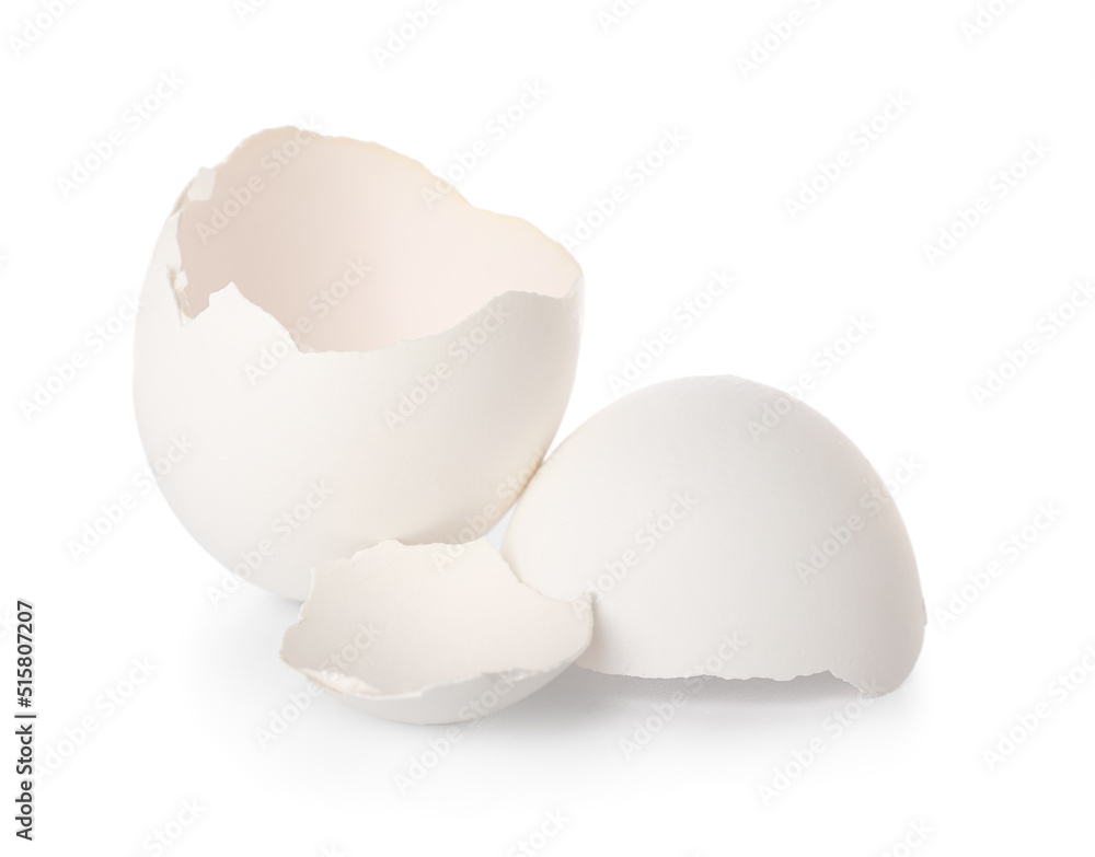 Egg shells on white background Egg shells on white background