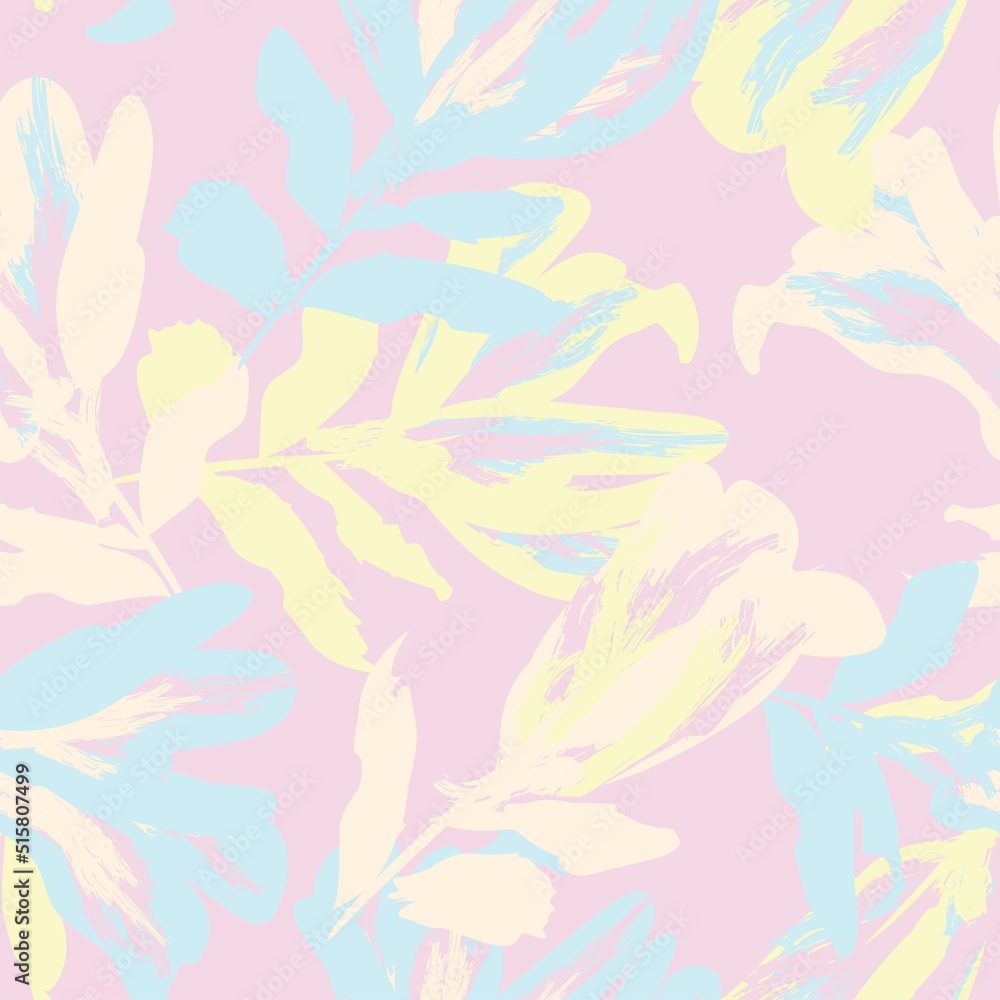 Floral Brush strokes Seamless Pattern Design Floral Brush strokes Seamless Pattern Design