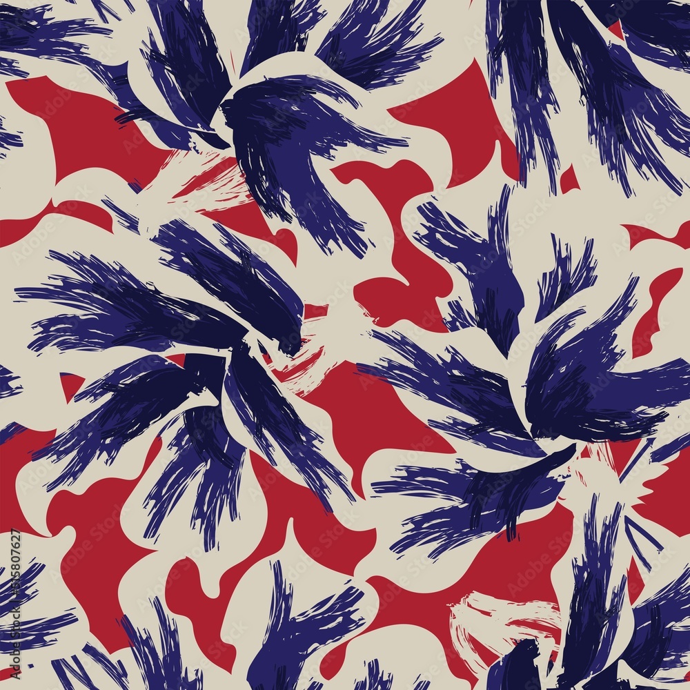 Floral Brush strokes Seamless Pattern Design Floral Brush strokes Seamless Pattern Design