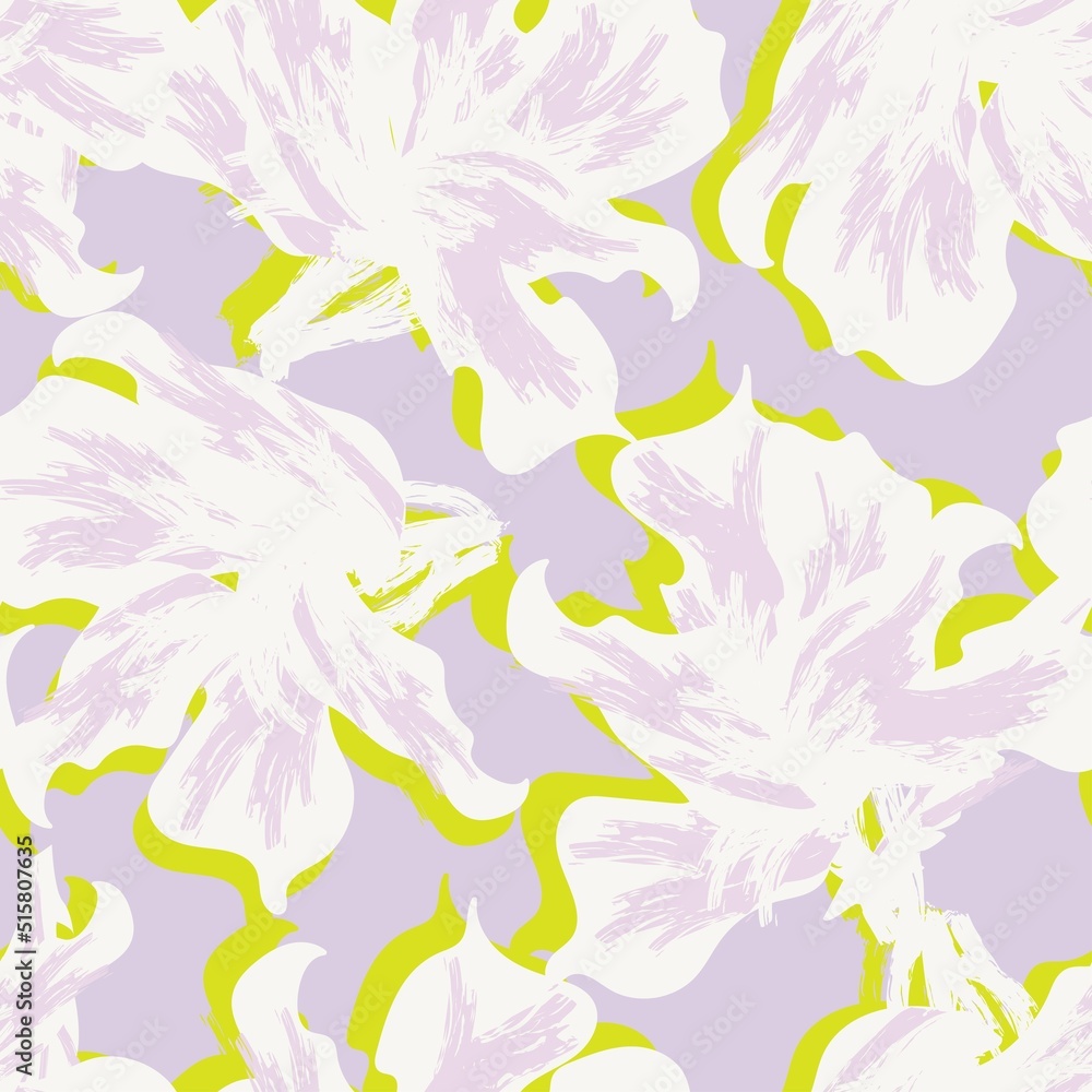 Floral Brush strokes Seamless Pattern Design Floral Brush strokes Seamless Pattern Design