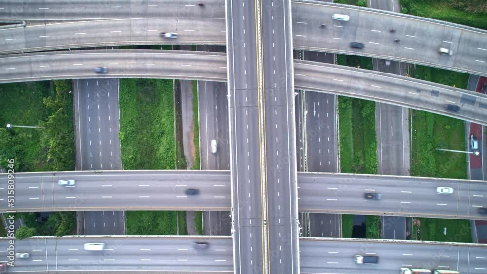 4K : aerial view of drone shot over freeway and interchange road with lots cars. time lapse. hyperlapse.
4K : aerial view of drone shot over freeway and interchange road with lots cars. time lapse. hyperlapse.