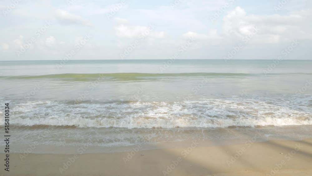 natural sea wave water with foam on the sandy beauty white beach, summer beac natural sea wave water with foam on the sandy beauty white beach, summer beac