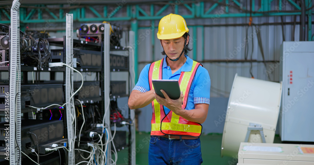 engineer checking equipment engineer checking equipment