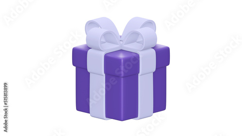 Purple Present box. Gift box for Business and Finance and birthday or more holiday. Concept packaging illustration. 3d render © volodyar