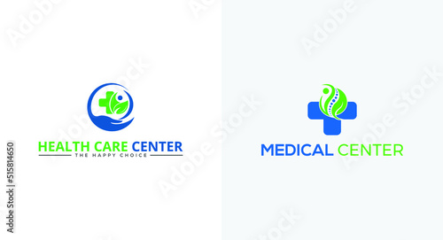 Helth care center or Medical center logo design template