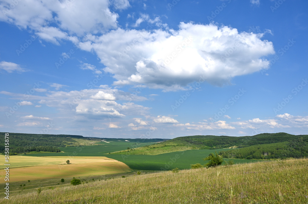 the sun shines through beautiful clouds on a picturesque plain
the sun shines through beautiful clouds on a picturesque plain