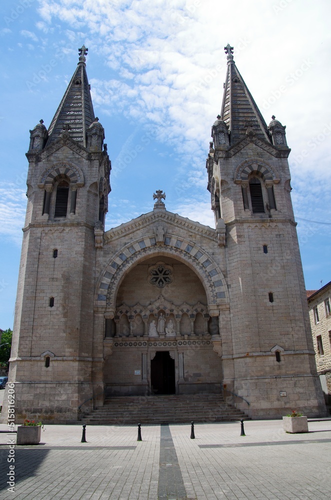 Basilica in the village of Lalouvesc in Ardeche in France