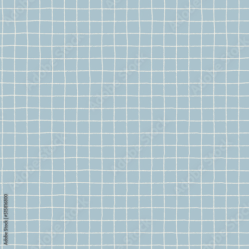 Seamless checkered repeating pattern with hand drawn grid. Light plaid background for wrapping paper, surface design and other design projects