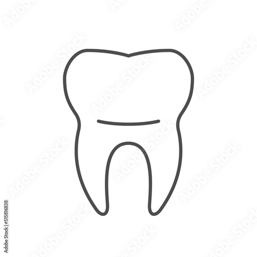 Human tooth line outline icon