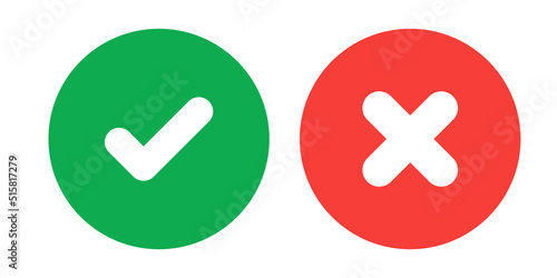 green yes and red no buttons photo