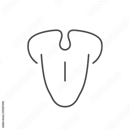 Human tongue line outline icon