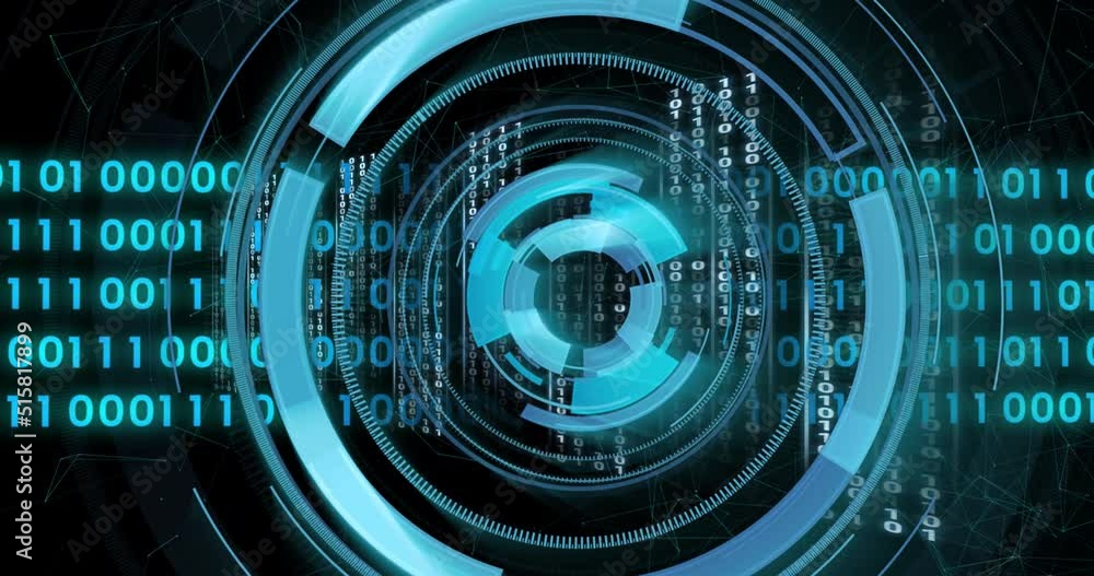 Animation of scope scanning and data processing over black background Animation of scope scanning and data processing over black background
