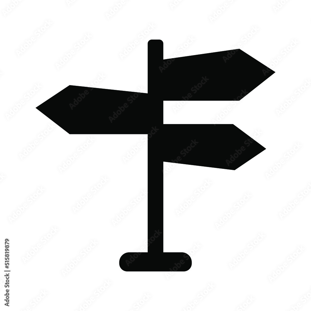 Signpost vector icon, direction icon isolated. Signpost vector icon, direction icon isolated.