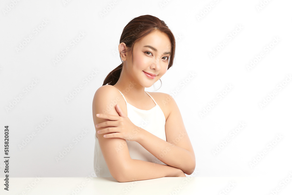 Beautiful young asian woman with clean fresh skin on white background, Face care, Facial treatment, Cosmetology, beauty and spa, Asian women portrait. Beautiful young asian woman with clean fresh skin on white background, Face care, Facial treatment, Cosmetology, beauty and spa, Asian women portrait.
