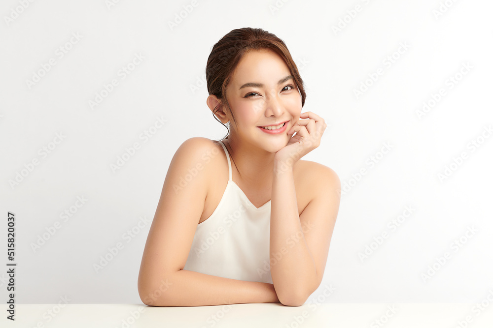 Beautiful young asian woman with clean fresh skin on white background, Face care, Facial treatment, Cosmetology, beauty and spa, Asian women portrait. Beautiful young asian woman with clean fresh skin on white background, Face care, Facial treatment, Cosmetology, beauty and spa, Asian women portrait.