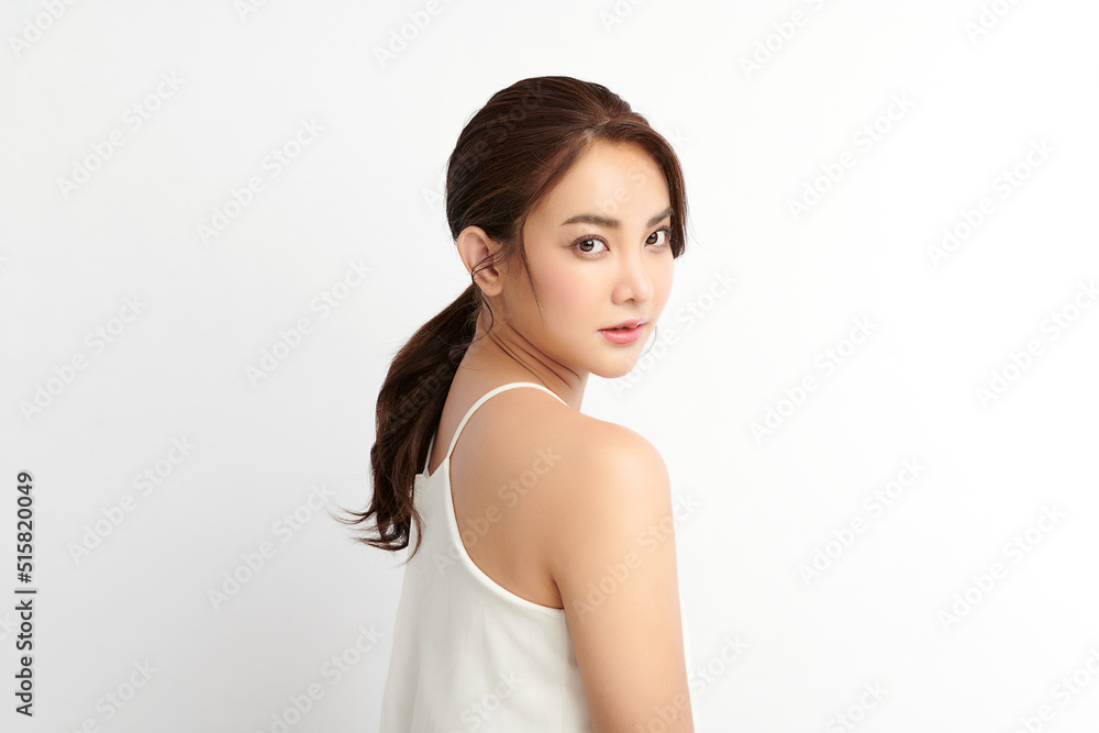Beautiful young asian woman with clean fresh skin on white background, Face care, Facial treatment, Cosmetology, beauty and spa, Asian women portrait. Beautiful young asian woman with clean fresh skin on white background, Face care, Facial treatment, Cosmetology, beauty and spa, Asian women portrait.