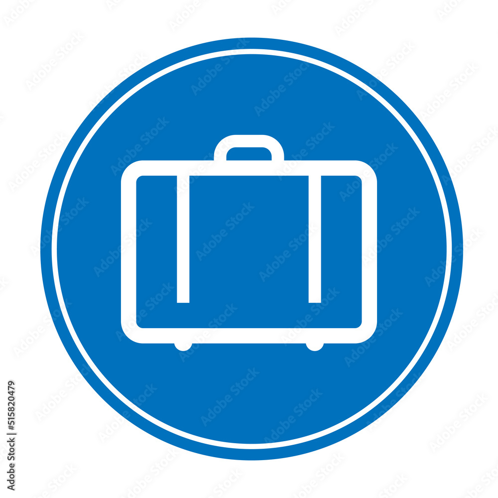 Blue suitcase baggage vector sign Blue suitcase baggage vector sign