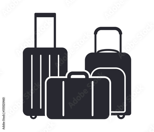 Baggage suitcase and travel bags vector icon