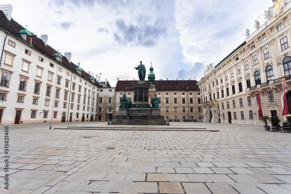 Hofburg courtyard with monument Kaiser Franz I, Vienna, Austria