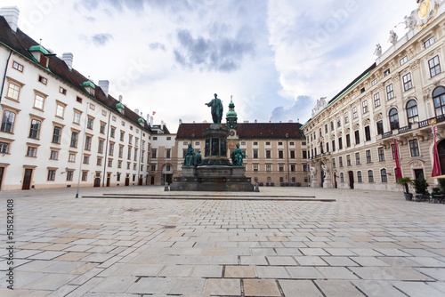 Hofburg courtyard with monument Kaiser Franz I, Vienna, Austria photo