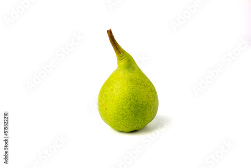 Isolated fresh green Pear on white background