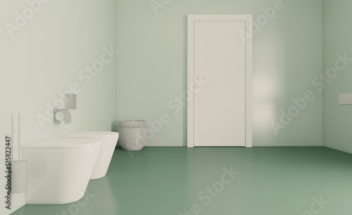 . Bathroom interior bathtub. 3D rendering.