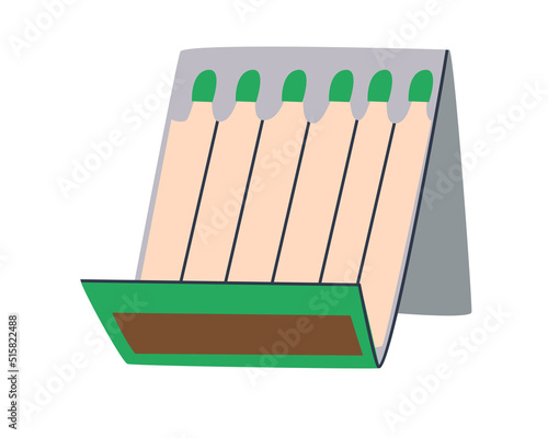 Special matches for extreme situations. Tourist camping windproof and waterproof matches. Isolated on white background.Flat vector illustration. Eps10